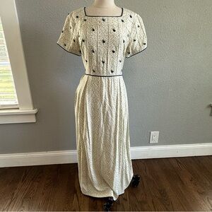 Vintage Sarah Elizabeth Floral Midi Dress Size 6